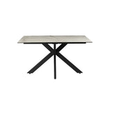 Tomford 1.4M Light Grey High Gloss Marble Effect Sintered Stone Dining Table - Pendle Village Furniture